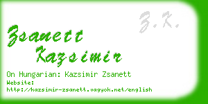 zsanett kazsimir business card